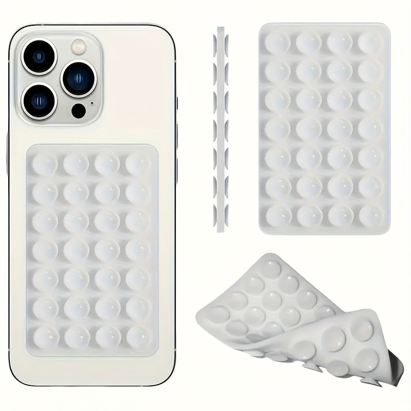 1Pack, Double-sided Silicone Mobile Phone Suction Cup, Car Holder for Mobile Phones, Strong Adhesive Bracket, Suitable for Kitchen, Bathroom and Makeup Mirror, iPhone and Android, Suitable for Selfie and Video Recording, Gift