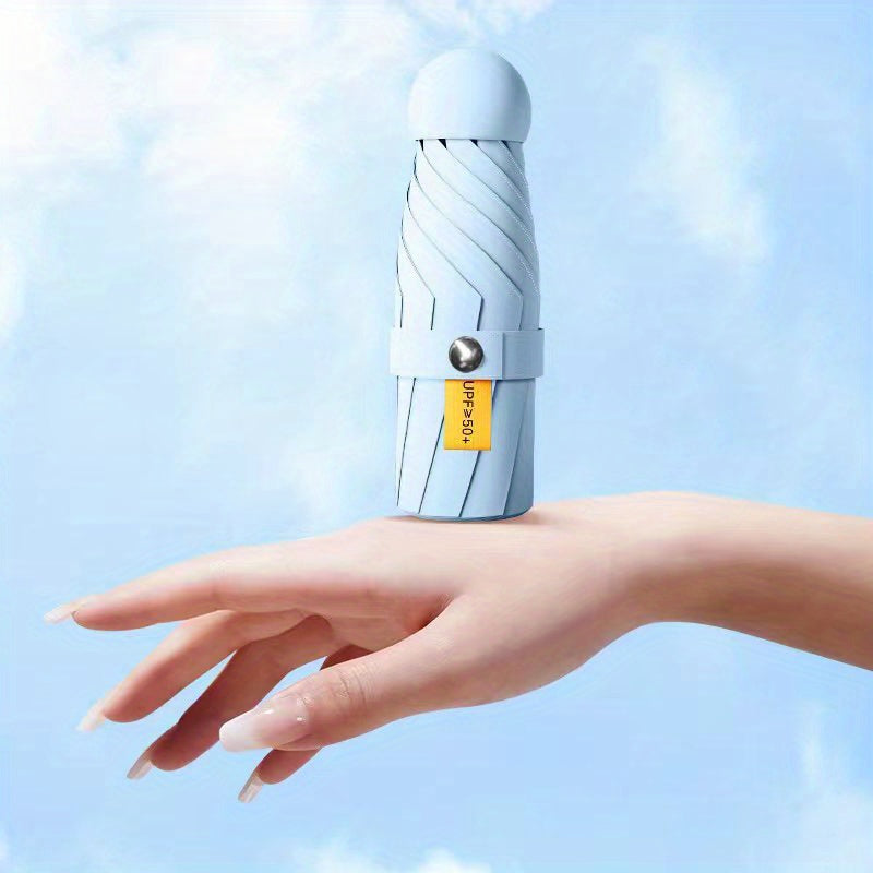 Six-Rib Capsule Pocket Umbrella – Compact, Portable, Lightweight Mini Umbrella for Men, Women & Kids, Windproof and Easy to Carry