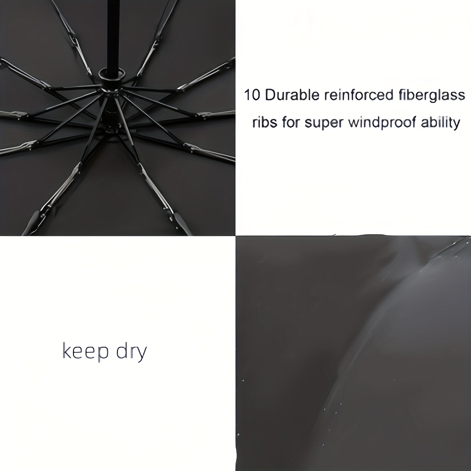 Windproof Automatic Oversized Folding Umbrella – 10-Rib Strong Frame, Sun Protection, Professional Unisex Business & Golf Umbrella