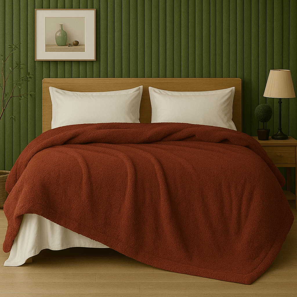 ELAFY Teddy Fleece Throw Blanket – Soft, Warm, Plain Sofa Bed Couch Cover, Lightweight Winter Blanket – Multiple Colors & Sizes