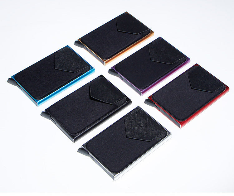 Metal Card Strap Lycra Cloth Anti-theft Swiping Aluminum Alloy Credit Card Box Business Card Case Multi Card Holder