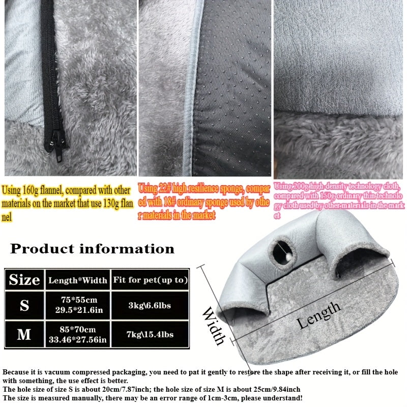 Cozy Hideout for Small Cats & Rabbits up to 8kg, Anti-Slip Bottom & Easy-Clean Design, Durable Pet Furniture