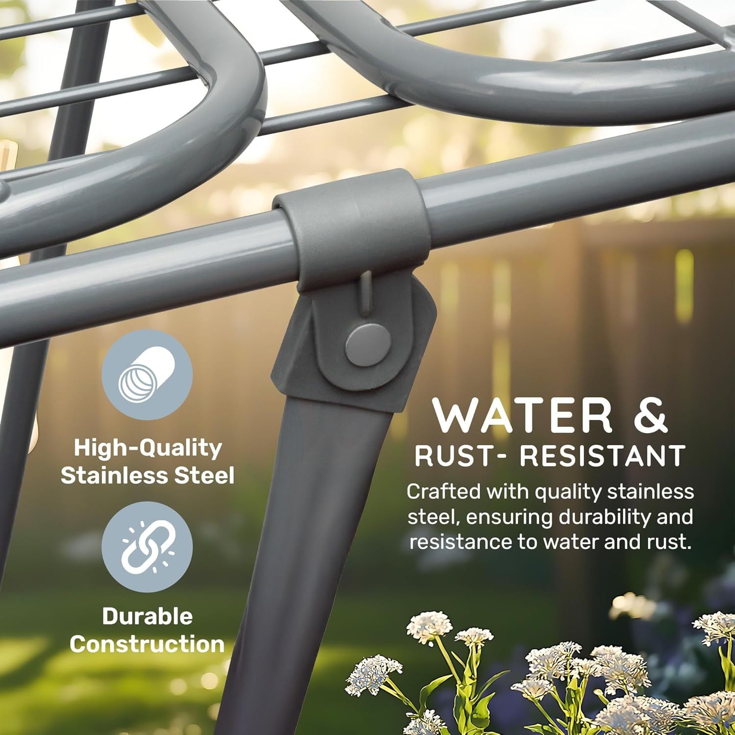 CUQOO Foldable Airer - Compact Clothes Drying Rack, Winged Heavy Duty Indoor Airer, Outdoor Clothing Drying Rack w/ 22 Bars, Large Premium Stainless Steel Laundry Clothes Horse