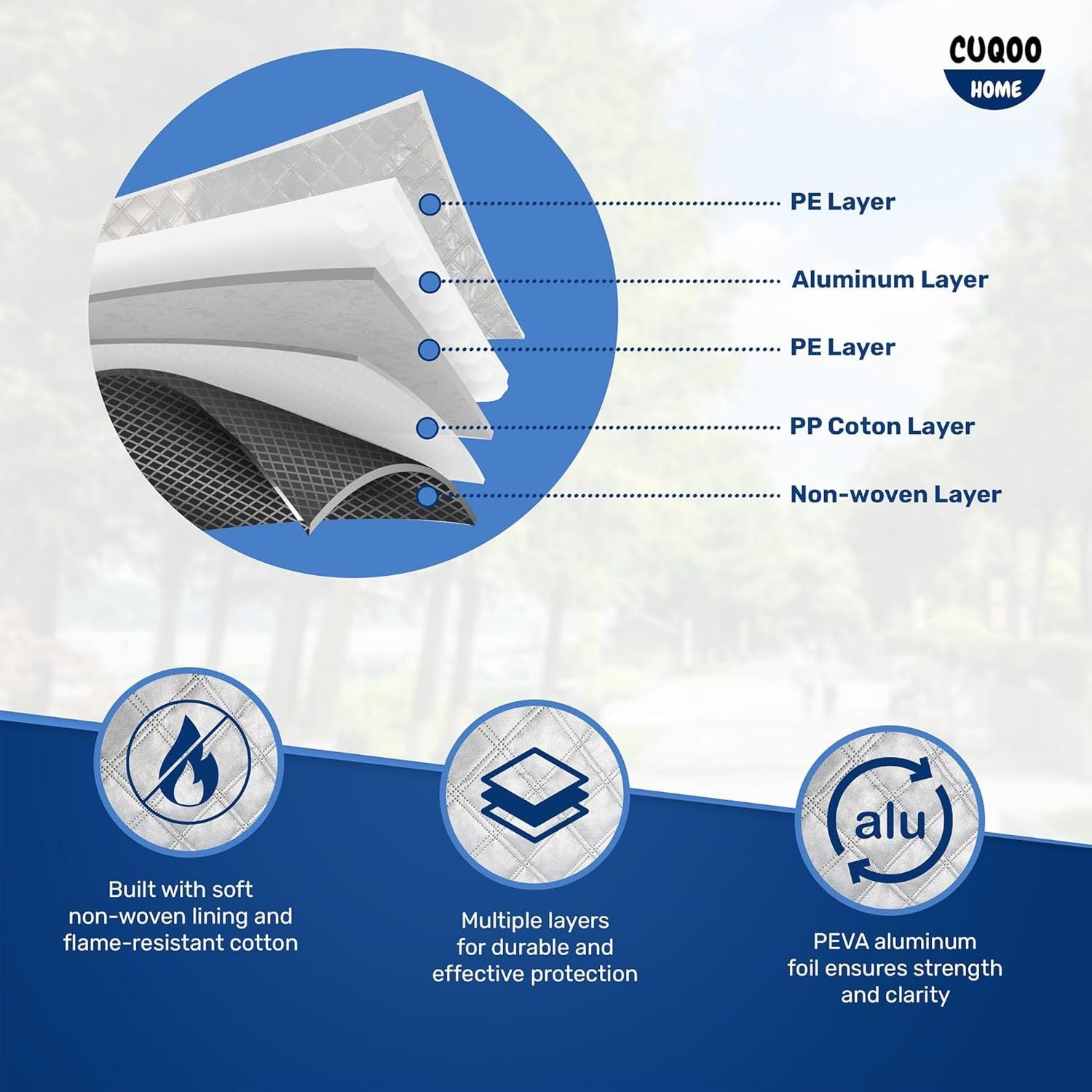 CUQOO Car Windshield Cover - Heavy Duty Car Windscreen Cover For Winter, Frost & Snow Protector, Ultra-Thick, Waterproof & Windproof Windscreen Cover, All-Season Ice Shield for Cars, SUVs & Trucks – Available in Large & X-L