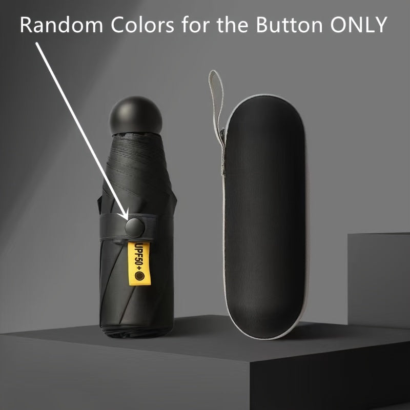 Thickened 5-Fold Mini Umbrella – Windproof, Ultra-Light, Compact Capsule Design, 6-Rib Manual Open with Rubber Handle, Stylish Portable Umbrella for Men, Women & Kids