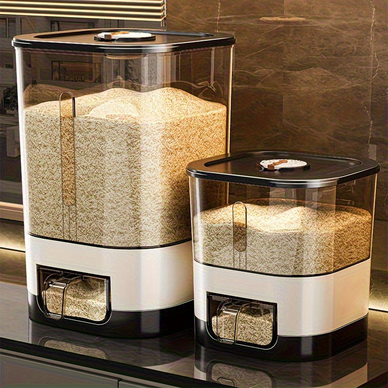Automatic Rice Dispenser – Large Capacity Sealed & Moisture-Proof Grain Storage Container with Measuring Cup for Rice, Flour, Pet Food