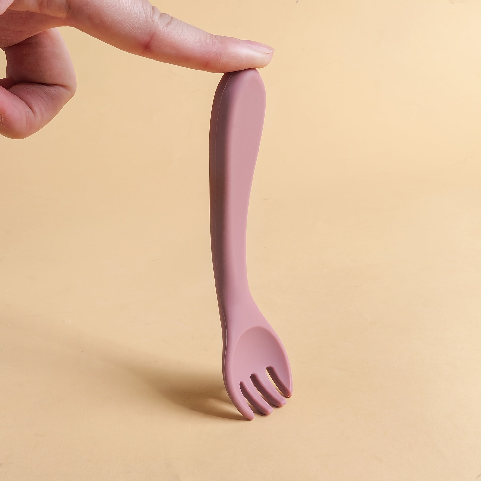 TYRY.HU Customizable Baby Fork and Scoop Sets, 100% Silicone, BPA FREE, Toddler Baby Led Weaning Silverware Cutlery Flatware, Kids First Self Feeding, with Blue, Beige, Space Gray, Deep Pink, Green and Pink Options, for Newbo