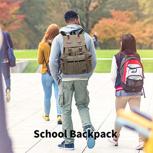 Canvas Backpack Unisex Vintage Rucksack School Bag Casual Daypack for Women/Men Outdoor Travel Hiking Camping