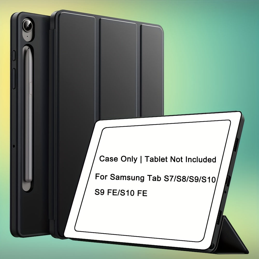 Case for Samsung Galaxy Tab A9 Plus 11-Inch 2023 (SM-X210 SM-X215), for Tab A9/A8/A7 Lite/S7/S8/S9/S10 FE, Soft Smooth Back Protective Cover, Lightweight, Scratch-Resistant, Anti-Slip, Foldable Stand, Auto Sleep/Wake Function