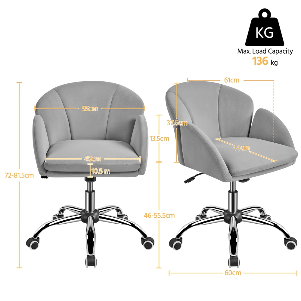 Costoffs Desk Chair Rolling Office Chair Adjustable Makeup Vanity Chair Computer Chair with Armrests for Home Office