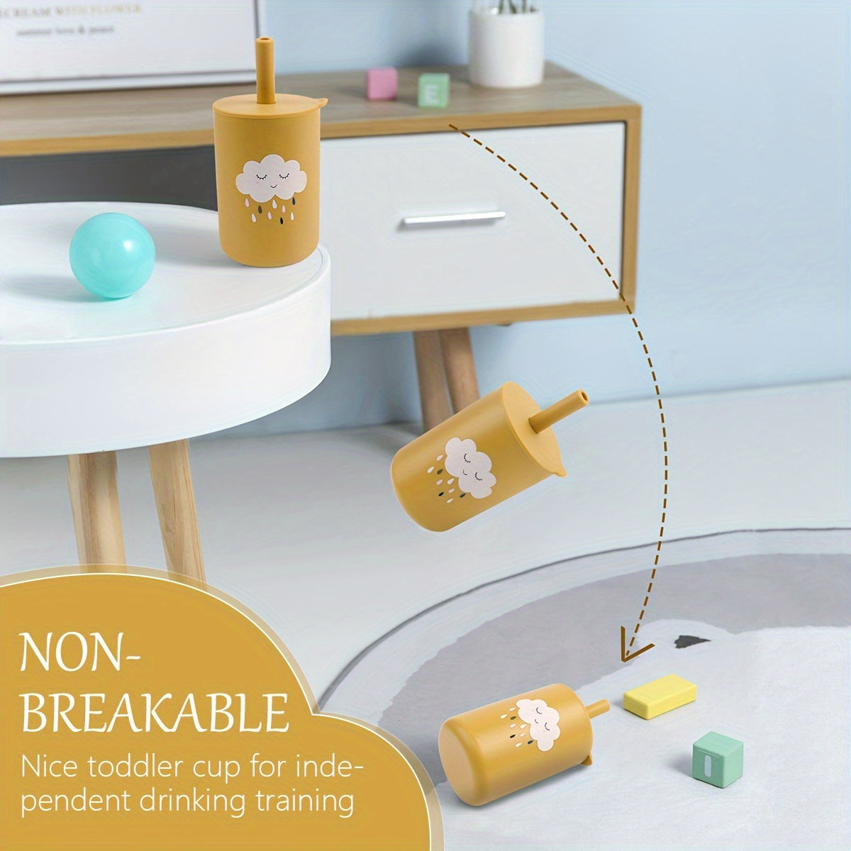 TYRY.HU 6oz Mini Water Cup for Kids - Portable, Unbreakable Silicone Training Cup with Straw & Lid, Food Grade, Ideal for Toddlers & Beginners, Perfect for Thanksgiving & Christmas Gifts, Water Cup For Kids