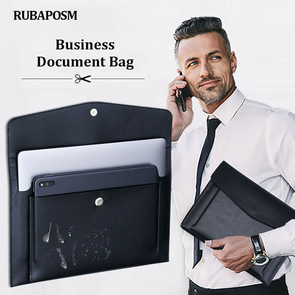 A4 File Bag Contains Large Capacity Double-layer Leather Protective Sleeve