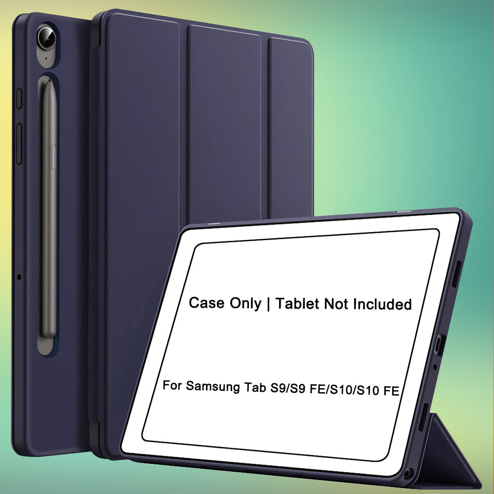 Case for Samsung Galaxy Tab A9 Plus 11-Inch 2023 (SM-X210 SM-X215), for Tab A9/A8/A7 Lite/S7/S8/S9/S10 FE, Soft Smooth Back Protective Cover, Lightweight, Scratch-Resistant, Anti-Slip, Foldable Stand, Auto Sleep/Wake Function