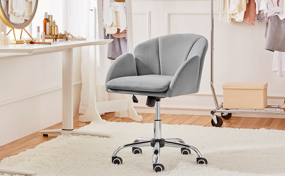 Costoffs Desk Chair Rolling Office Chair Adjustable Makeup Vanity Chair Computer Chair with Armrests for Home Office