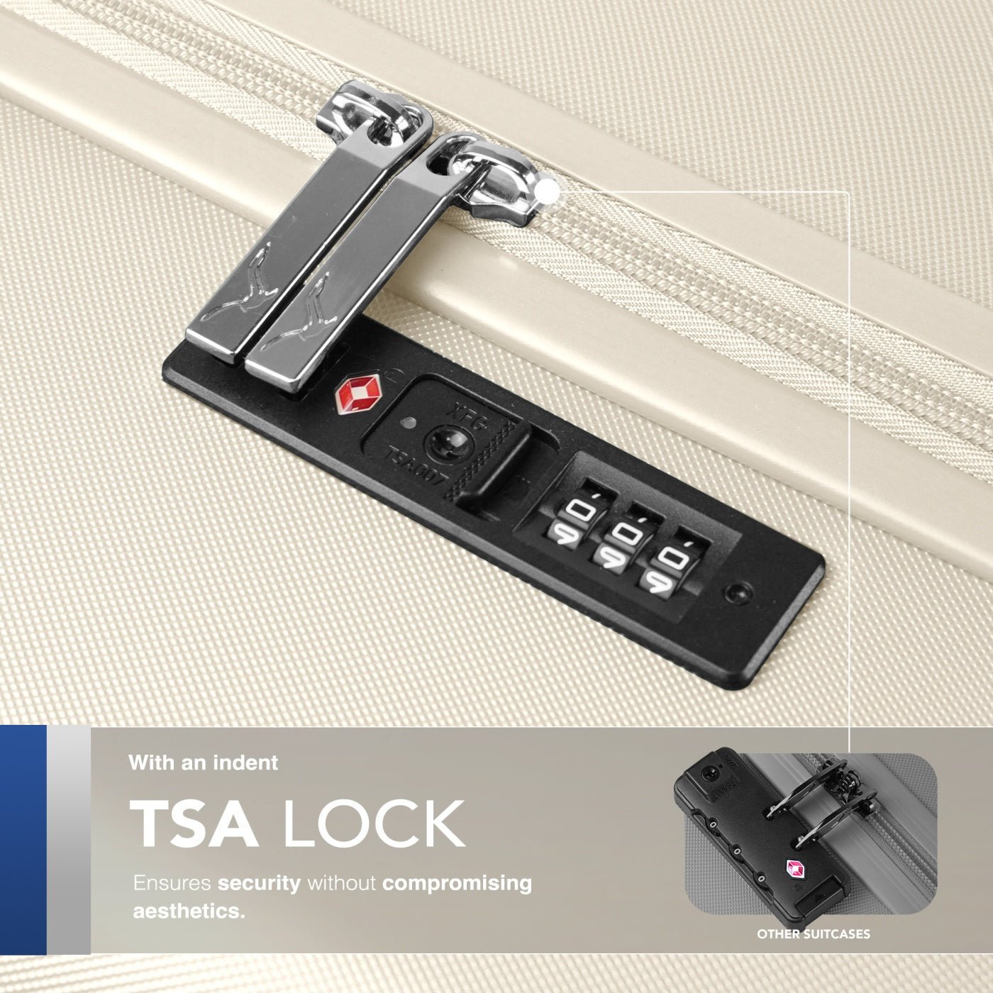 LUGG 65 x 25 x 44cm Vacay Suitcase ABS Luggage with TSA Indent Lock, Aluminium Trolley Handle, 360° Spinner Wheels, Water-Resistant & Durable Material - Airline Compatible (24inch)