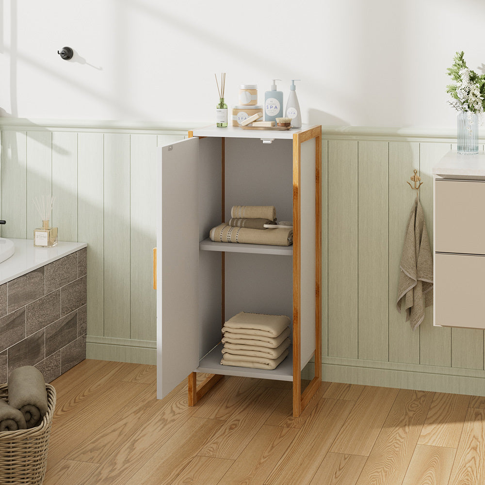 Bathroom Cabinet Bathroom Storage Cabinet Half-Height Bathroom Cupboard with 2-tier Compartments for Bathroom Hallway and LivingRoom White 80x33x30cm