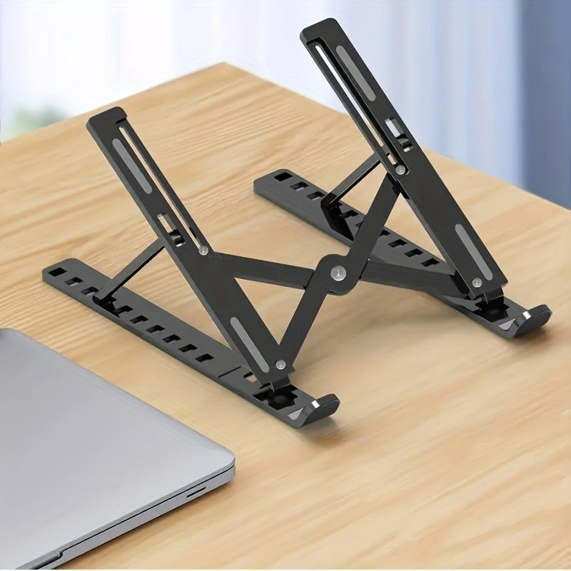 Ten Levels Adjustable Laptop Stand, Single Fork Folding Lift Cooling Base Desktop Tablet Portable Bracket, ABS Material, Compatible With All Notebook