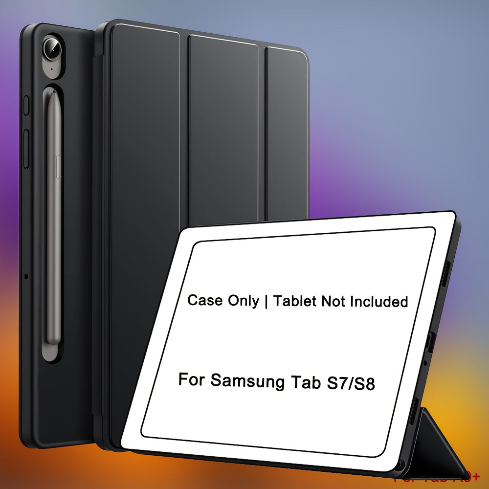 Case for Samsung Galaxy Tab A9 Plus 11-Inch 2023 (SM-X210 SM-X215), for Tab A9/A8/A7 Lite/S7/S8/S9/S10 FE, Soft Smooth Back Protective Cover, Lightweight, Scratch-Resistant, Anti-Slip, Foldable Stand, Auto Sleep/Wake Function