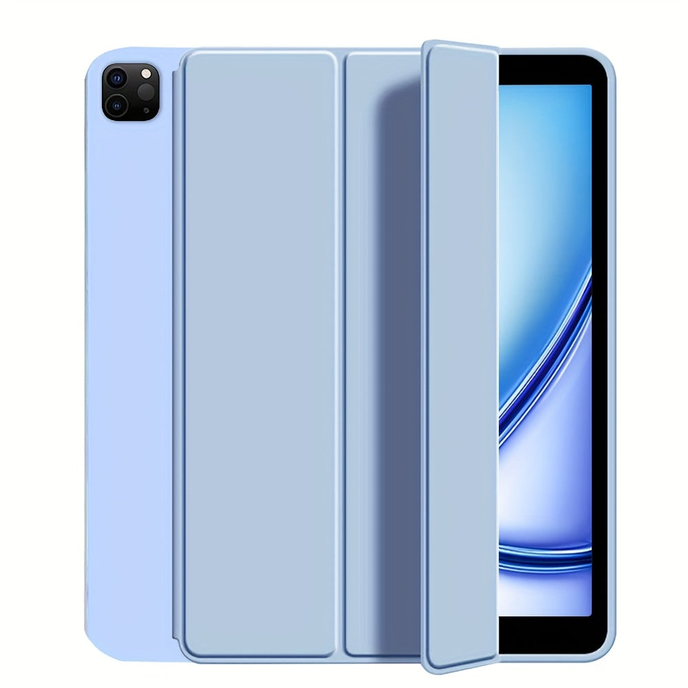 For iPad 11th Gen/10th/9th/8th/7th/6th/5th/ Air 1/2/3/Pro 9.7/10.5 Slim Tri-Fold Stand Case with Pencil Holder - Auto Sleep/Wake, Adjustable Stand, Lightweight Soft TPU Cover, Modern Travel Case For A16, Auto Sleep/wake Featu