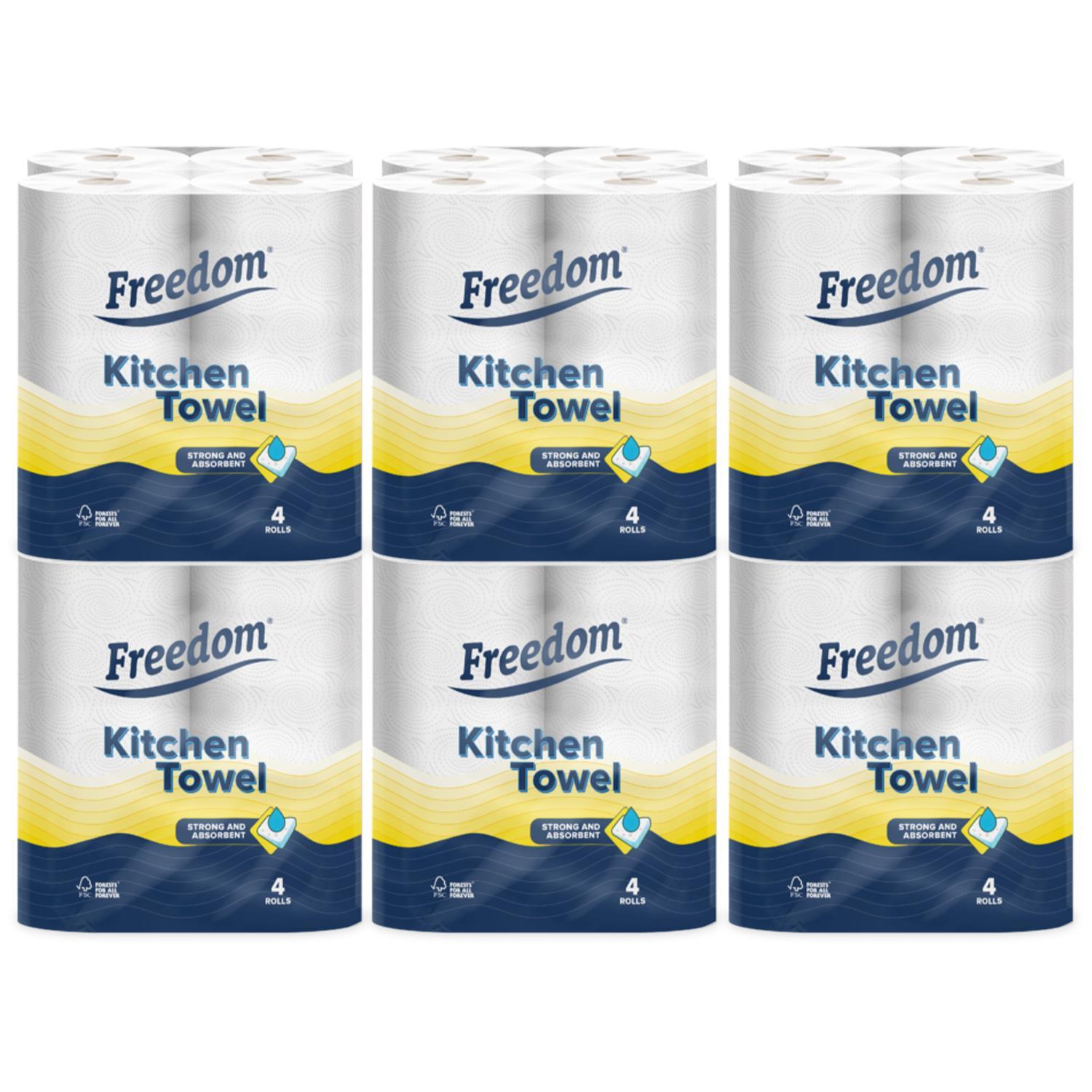 Freedom Super Strong & Absorbent MultiPurpose Kitchen Paper Roll, 24 or 72 Rolls