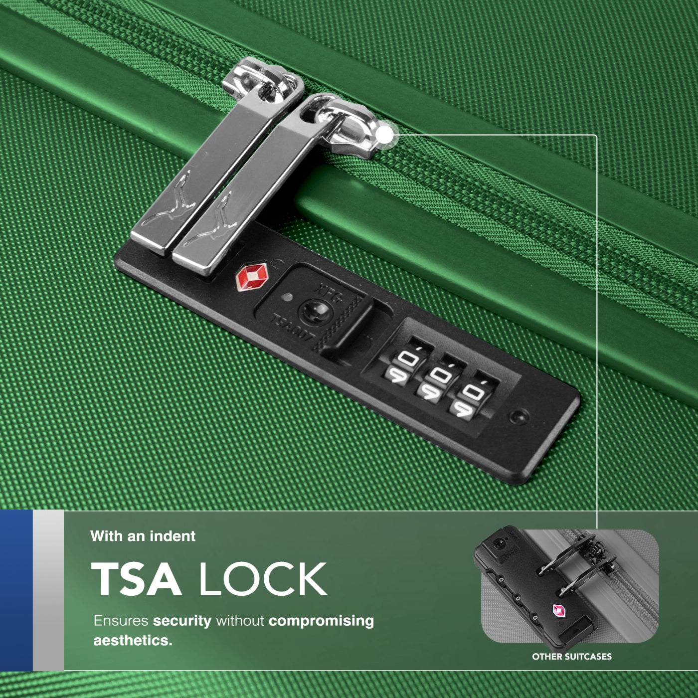 LUGG 65 x 25 x 44cm Vacay Suitcase ABS Luggage with TSA Indent Lock, Aluminium Trolley Handle, 360° Spinner Wheels, Water-Resistant & Durable Material - Airline Compatible (24inch)