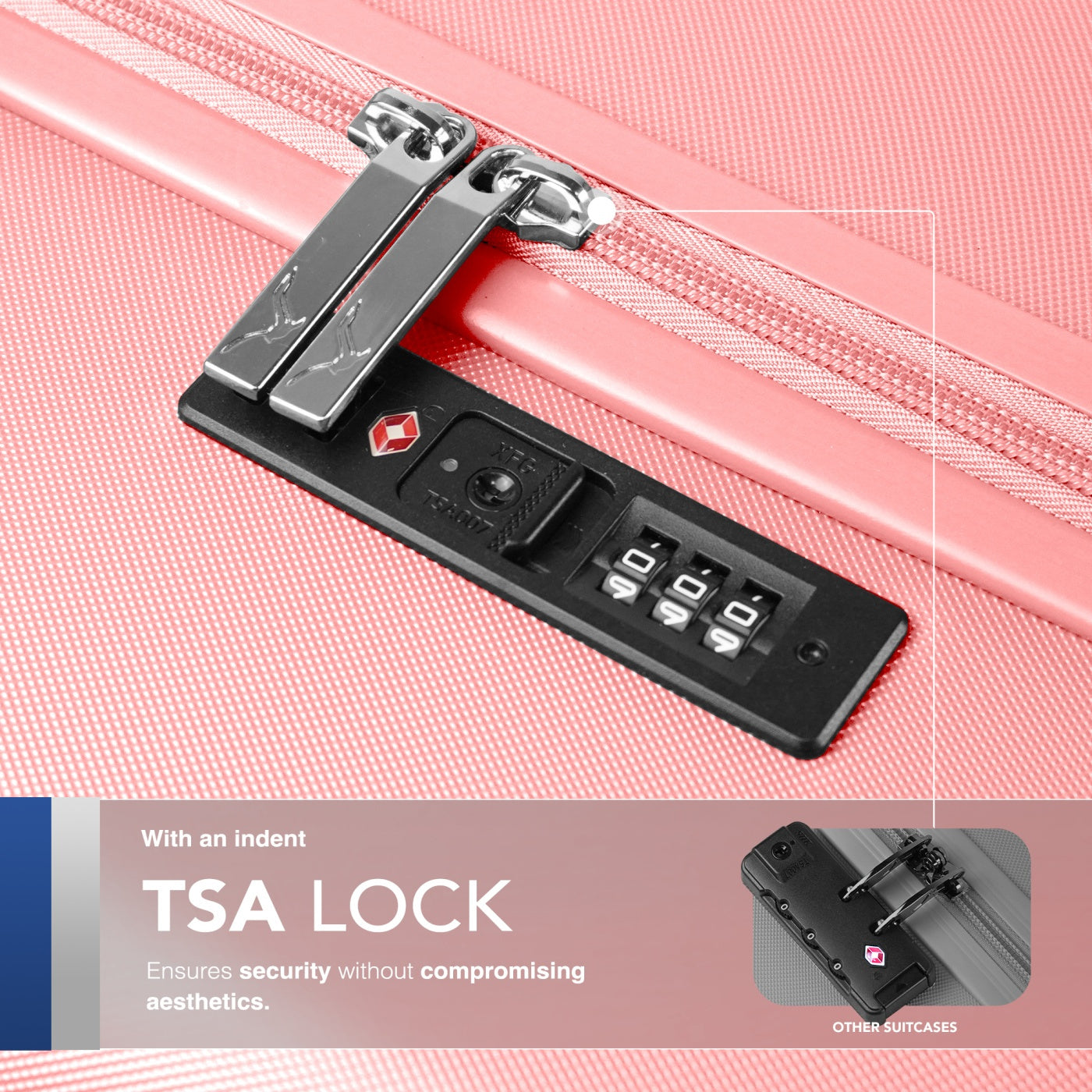 LUGG 65 x 25 x 44cm Vacay Suitcase ABS Luggage with TSA Indent Lock, Aluminium Trolley Handle, 360° Spinner Wheels, Water-Resistant & Durable Material - Airline Compatible (24inch)