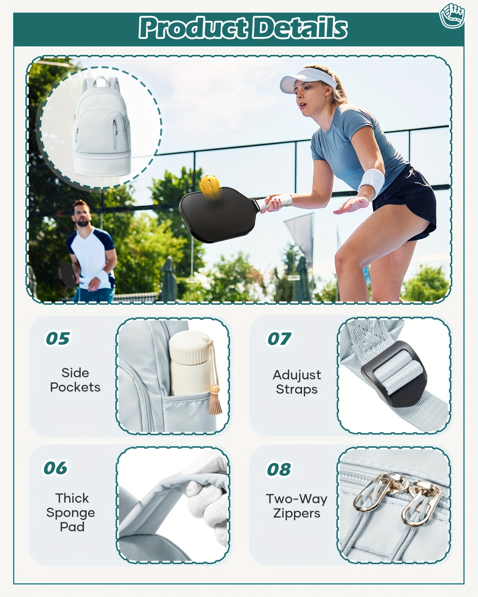 Lightweight Travel Backpack with Independent Shoe Compartment - Large Capacity, Nylon, White, Perfect for Hiking, Camping, and Business Trips, Carry-On Friendly with Laptop Sleeve, Backpack for Travel