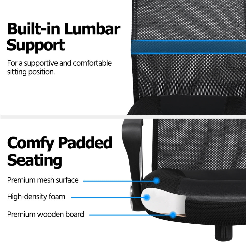 Costoffs Office Chair, Mesh Office Chair, Adjustable Swivel Ergonomic High Back Task Desk Chair with Lumbar Support and Armrests - Ideal for Executive Professionals, Remote Workers, Freelancers, Student