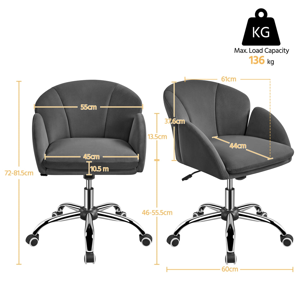 Costoffs Desk Chair Rolling Office Chair Adjustable Makeup Vanity Chair Computer Chair with Armrests for Home Office