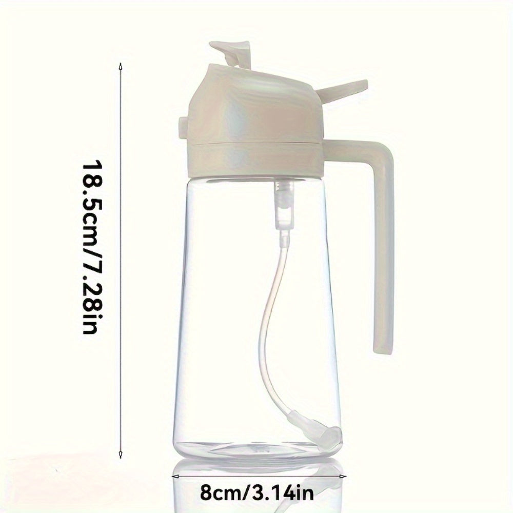 Large Capacity Oil Spray Bottle with Precise Mist Sprayer - Two-In-One Oil Dispenser & Sprayer, Non-Spill Kitchen Oil Bottle for Cooking, BBQ, Baking, Salad - Heavy-Duty Plastic Construction, Easy-Pour Spout - Ideal for Home,