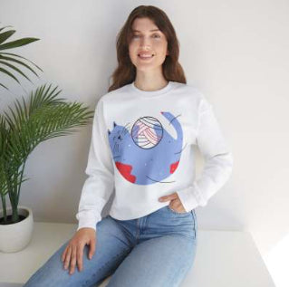 Round Neck Loose Autumn And Winter European And American Printed Sweatshirt