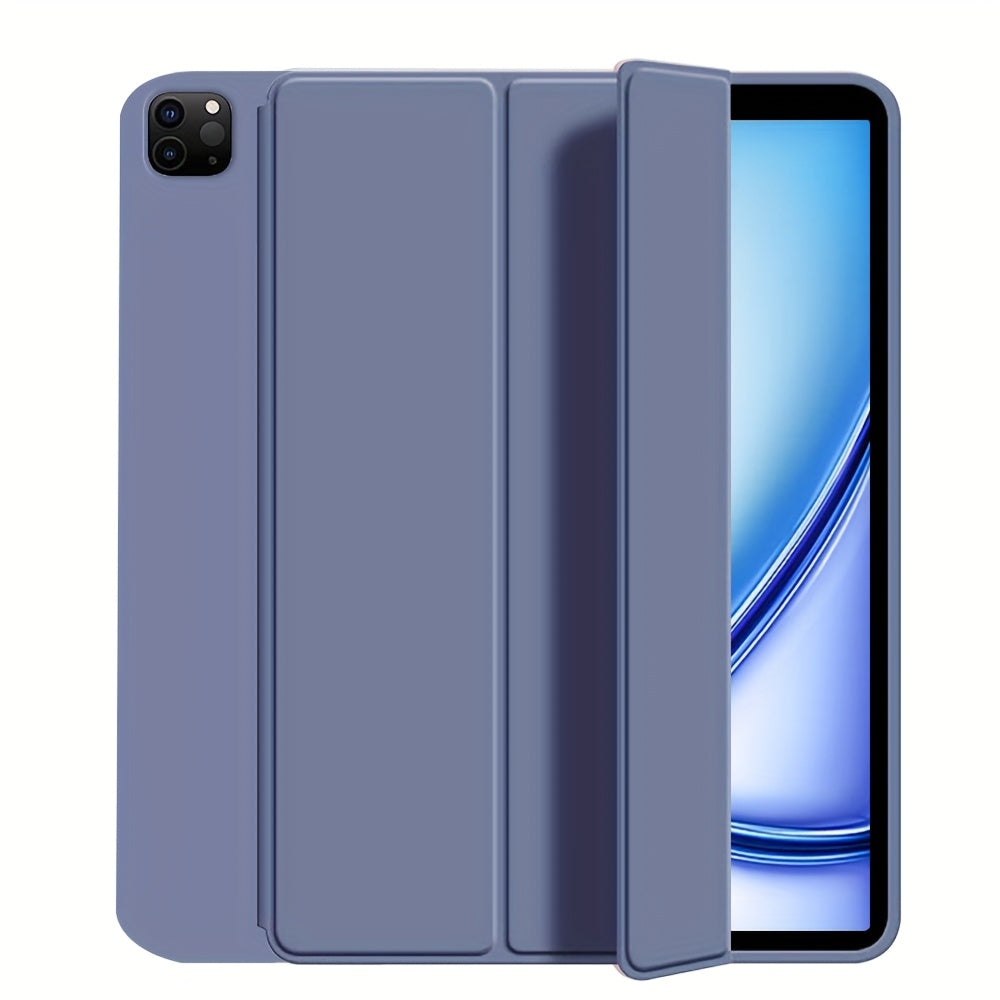 For iPad 11th Gen/10th/9th/8th/7th/6th/5th/ Air 1/2/3/Pro 9.7/10.5 Slim Tri-Fold Stand Case with Pencil Holder - Auto Sleep/Wake, Adjustable Stand, Lightweight Soft TPU Cover, Modern Travel Case For A16, Auto Sleep/wake Featu