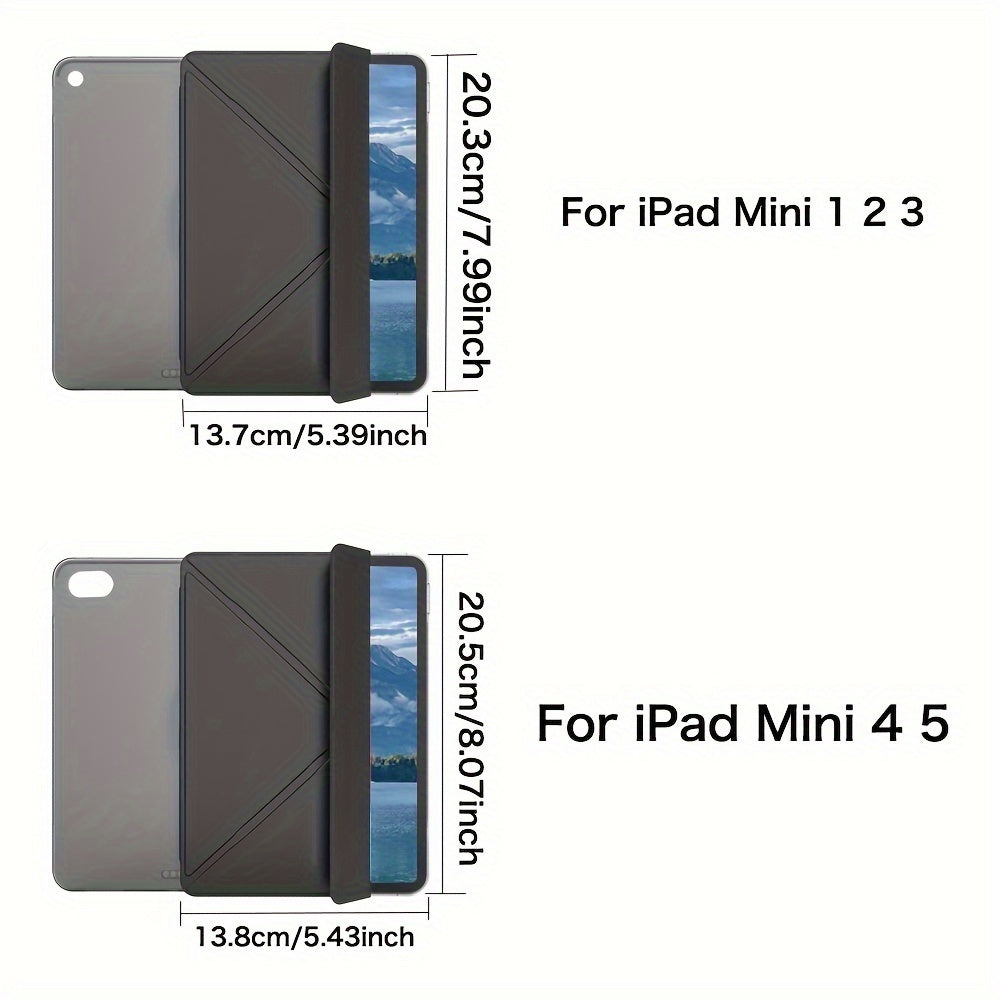 Foldable Lightweight Hard Shell Case for iPad Air 1-9, for iPad 5th-11, for iPad Mini 5-4, Artificial Leather with Adjustable Stand - Protective Cover for 26.67cm to 27.69cm Models