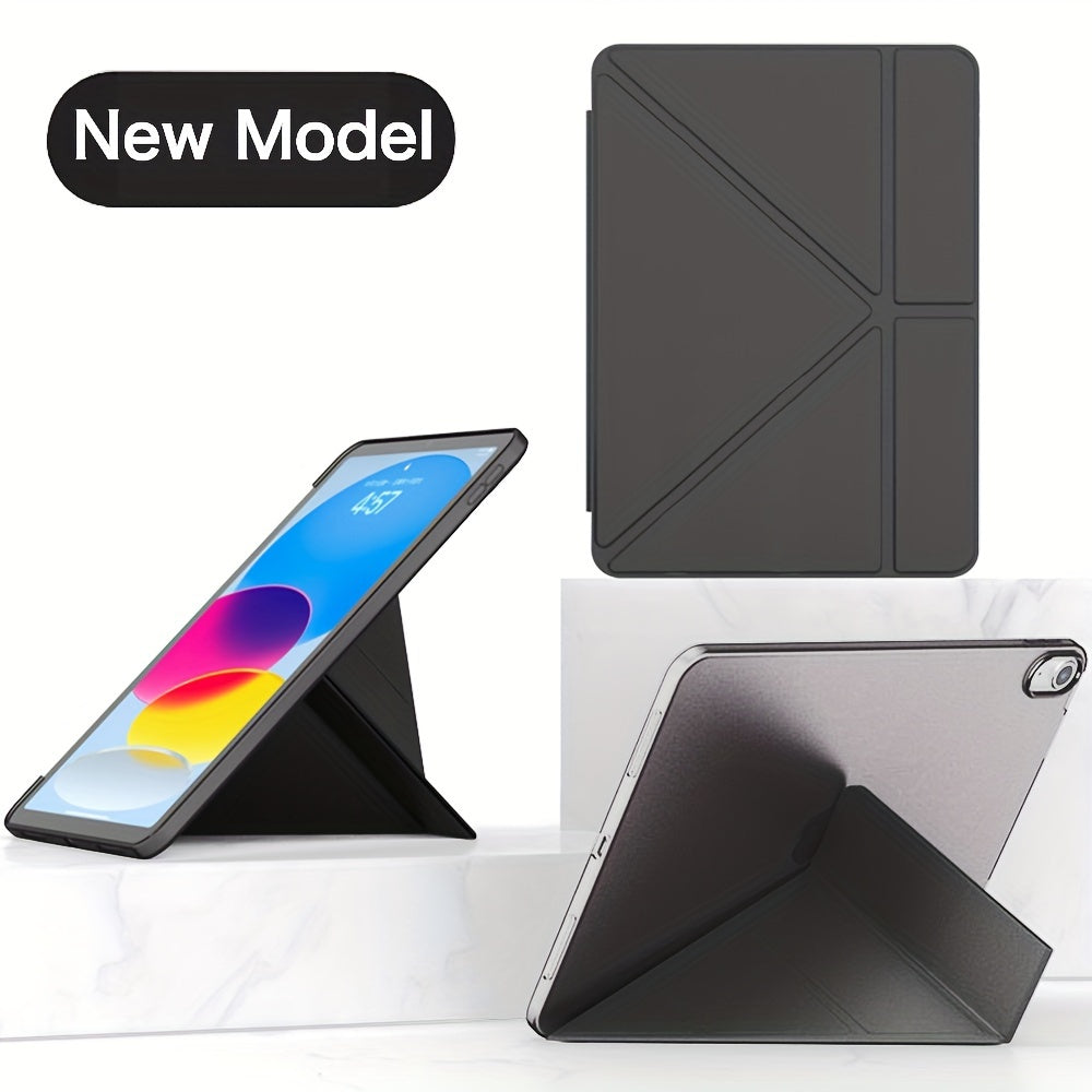 Foldable Lightweight Hard Shell Case for iPad Air 1-9, for iPad 5th-11, for iPad Mini 5-4, Artificial Leather with Adjustable Stand - Protective Cover for 26.67cm to 27.69cm Models
