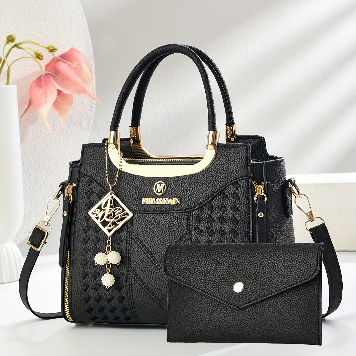 CHROSGEKEIDI Women's Large Capacity Quilted  Handbag - Adjustable Crossbody/Shoulder Bag with Zipper Closure, Elegant Purse for, Travel, Parties, Casual & Formal Events, Durable & Brand Authentic Carry