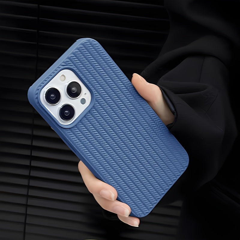 Apple iPhone Case - Luxurious Woven Design Protective Shell Accessory for 11, 12, 13, 14, 15, 16 Pro Max, 15 Plus, and 16 Plus