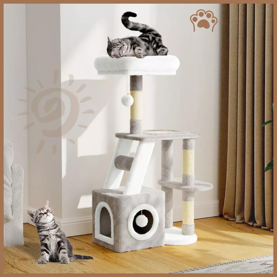 Dogat 107cm High - Quality Multilevel Cat Tree Tower with Scratching Posts - The Perfect Indoor Climbing House Condo for Your Feline Friend