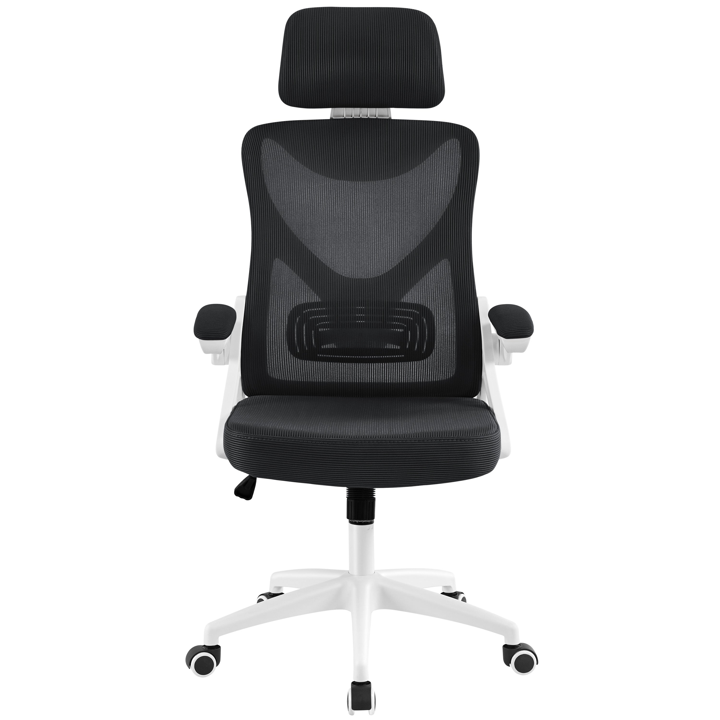 Costoffs Office Chair with Flip-up Armrest, Comfy Desk Chair with Adjustable Padded Headrest, Gaming Chair, Big and Tall Office Chair, Computer Chair with Customized Lumbar Support and Cushioned Seat