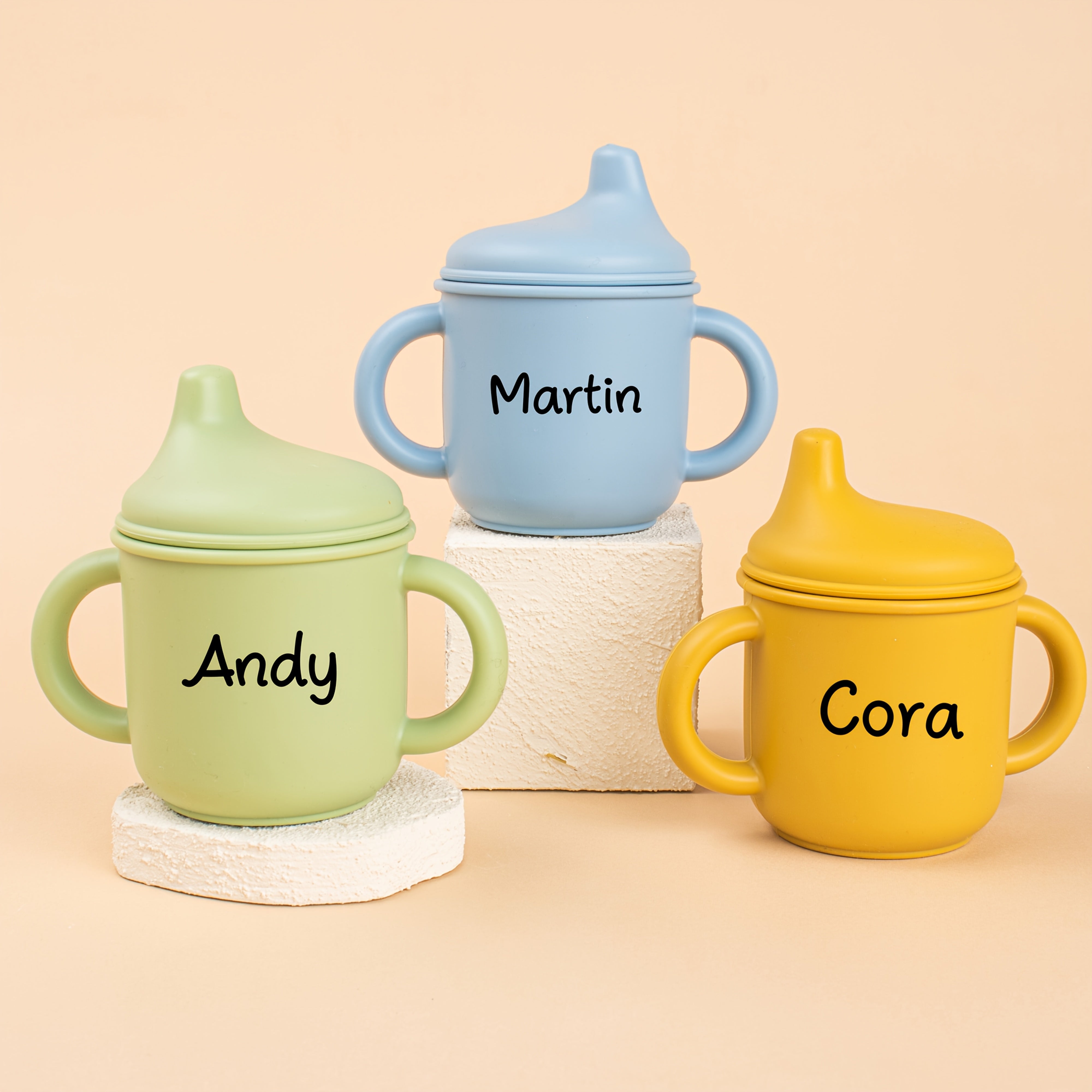 Personalized Silicone Drinking Cup for, Custom Engraved Sippy Cup, Tumbler, Perfect Gift for .