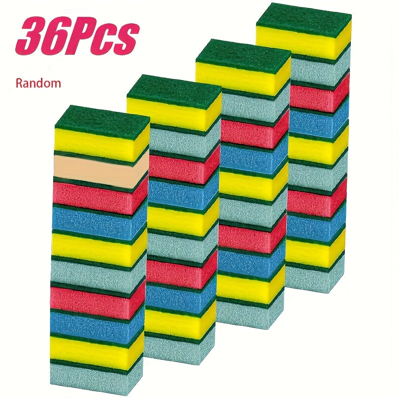 Dishwashing Sponges , Colorful 18/36/46 , Multi-Purpose Quick-Dry Plate Sponges , High-Density Sponge Cloths , Kitchen Supplies , Household Cleaning Dish Scrub Wipes