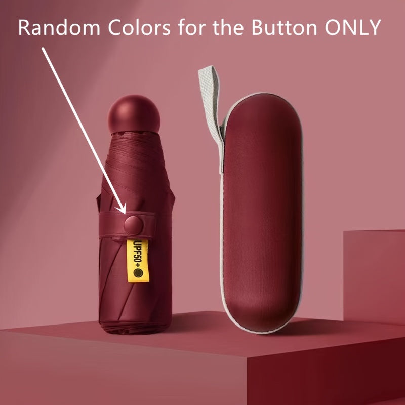 Thickened 5-Fold Mini Umbrella – Windproof, Ultra-Light, Compact Capsule Design, 6-Rib Manual Open with Rubber Handle, Stylish Portable Umbrella for Men, Women & Kids