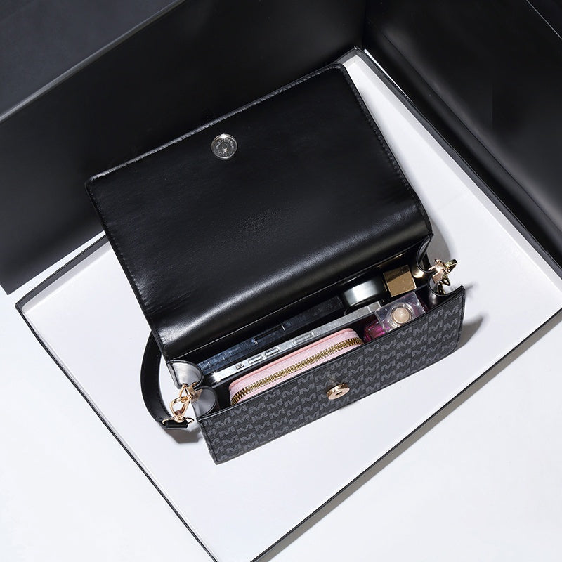 Elegant Black Synthetic Leather Single Shoulder Bag with Detachable Crossbody Strap & Magnetic Closure - Tassel Accents, Golden-Tone Hardware, Versatile for Casual & Formal Occasions