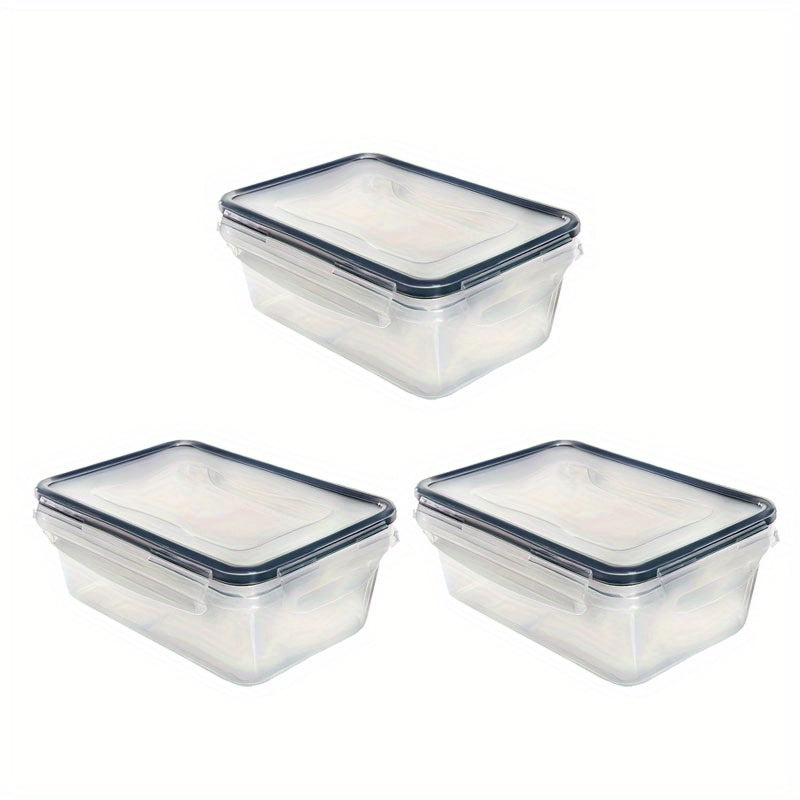 2/3pcs Rectangle Food Storage Container Set, Leakproof, Microwave Dishwasher Freezer Safe, Reusable, PP, Air-tight, Hand Wash, Latch Closure, Multipurpose, Non-Electric, with Lids, for Fruits, Vegetables, Meat,Outdoor Equipme