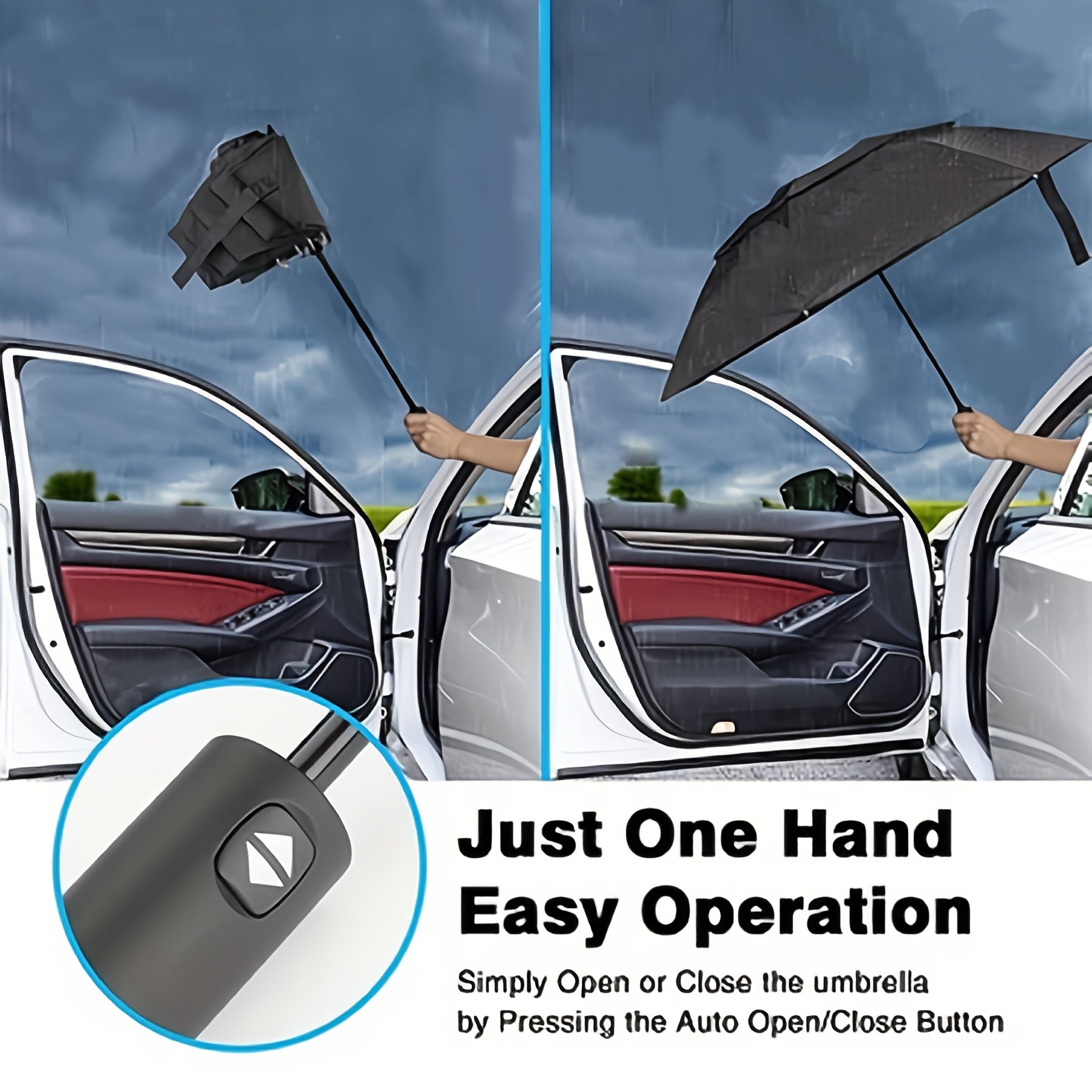 Windproof Automatic Oversized Umbrella – 10-Rib Folding Business Umbrella with Sun Protection, Auto Open/Close, Professional Unisex Design for Daily Use