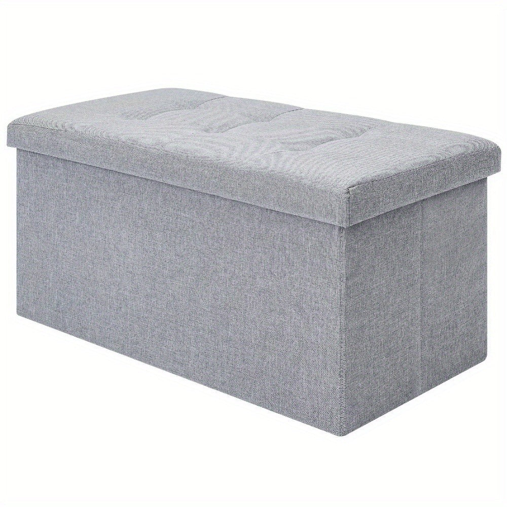 Stylish Folding Ottoman Bench - Multi-Use Storage with Lid, Great for Shoes and Accessories