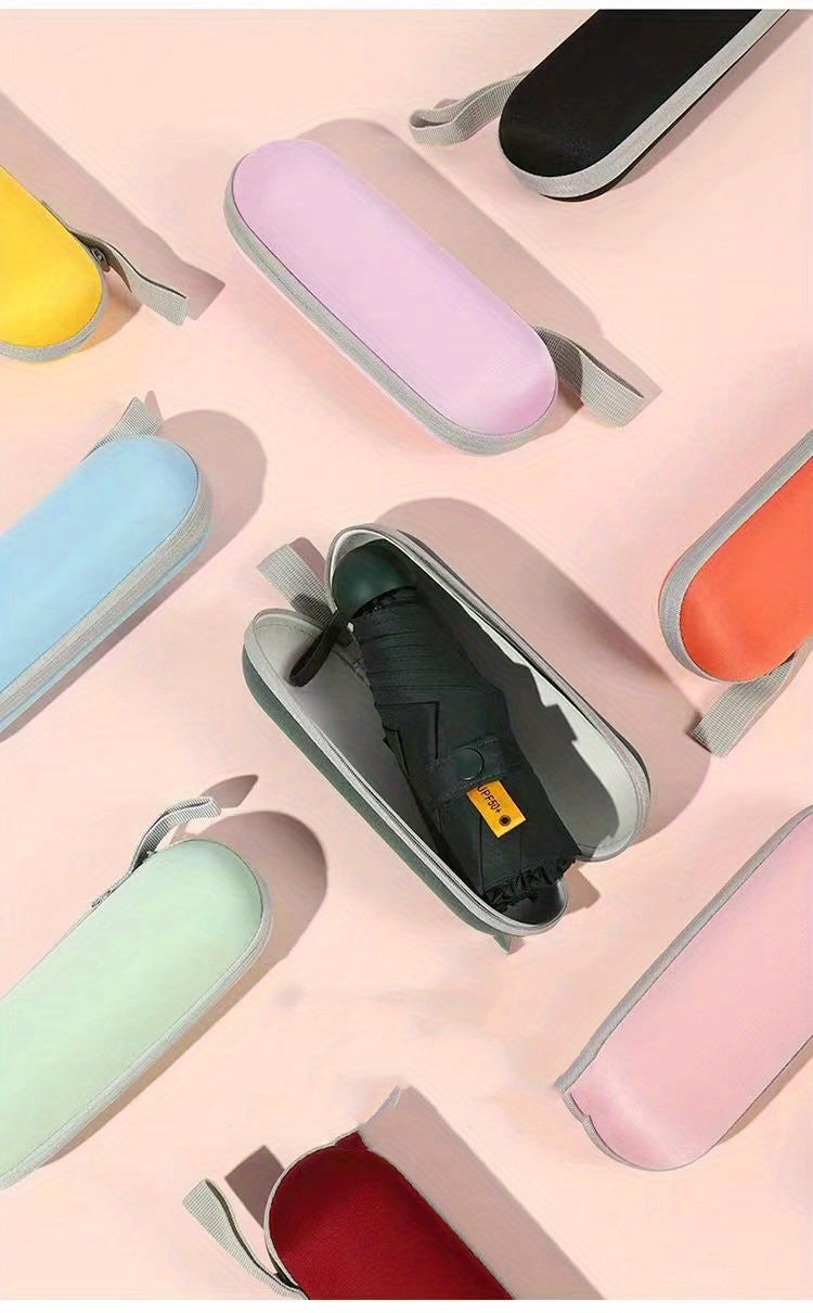 Thickened 5-Fold Mini Umbrella – Windproof, Ultra-Light, Compact Capsule Design, 6-Rib Manual Open with Rubber Handle, Stylish Portable Umbrella for Men, Women & Kids