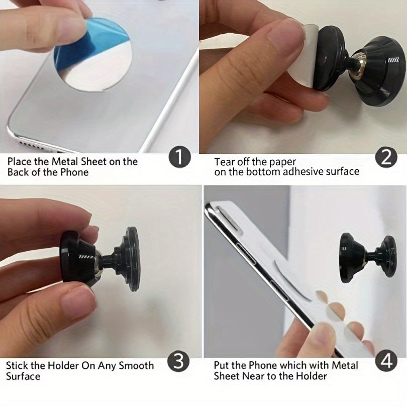 360° Rotatable Magnetic Car Phone Mount - Universal Dashboard Cell Phone Holder, Aluminum Alloy, Secure & Easy Installation