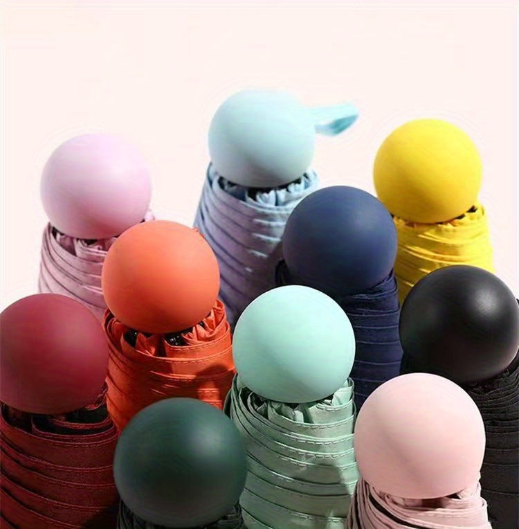 Thickened 5-Fold Mini Umbrella – Windproof, Ultra-Light, Compact Capsule Design, 6-Rib Manual Open with Rubber Handle, Stylish Portable Umbrella for Men, Women & Kids