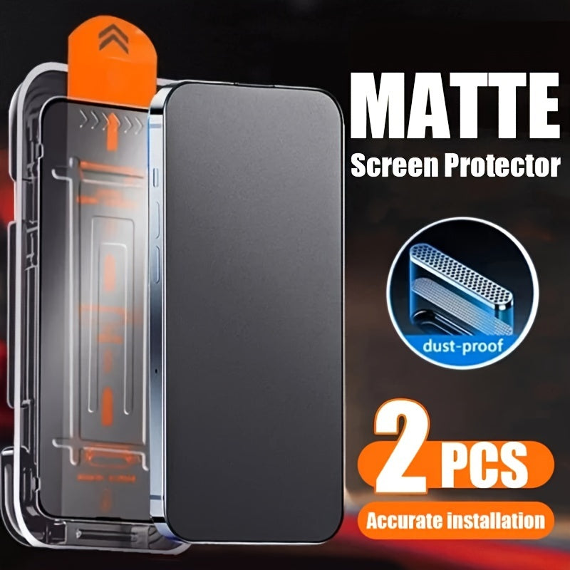 2-Pack Dalotou Tempered Glass Screen Protector for iPhone Series - Matte Finish, Dust-Proof, Easy Installation, Scratch Resistant, Fingerprint Deterrent, Full Coverage Display Guard
