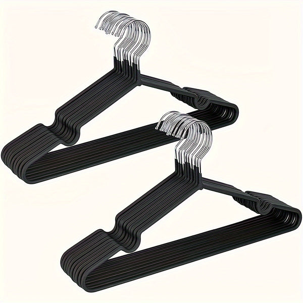 50-Pack Plastic-Coated Clothes Hangers – Durable, Waterproof, Anti-Slip Adult Wardrobe Hangers – Ideal for Daily Use, Christmas Gifts & Holiday Organizing